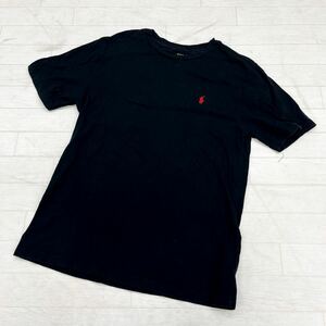 1449◎ POLO RALPH LAUREN ポロ ラルフローレン トップス tシャツ カットソー 半袖 クルーネック ブラック キッズ L(14-16)160