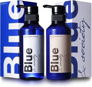 [セット] Blue 香水シャンプー 325ml & トリートメント 330g メンズ 調香師が監修 ジャスミン&ホワイトムスクの