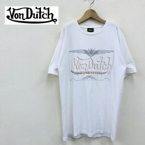 R2558-R-N◆Von Dutch ボンダッチ 半袖Tシャツ◆メンズ 紳士 トップス 春夏 ロゴデザイン シンプル 綿100% コットン ホワイト 白T.