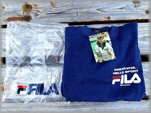 ★80s デッドストック　フィラ　ビヨン ボルグ　スウェット トレーナー　M★検 FILA BJORN BORG ビンテージ オールド テニス 古着 70s 90s