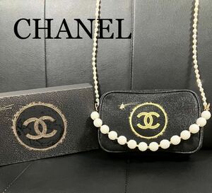 新品　CHANEL シャネル ノベルティ チェーンタッセル付き　ショルダーバッグ ポーチ　斜め掛け　ブラック .7