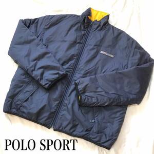 ★ POLO SPORT ポロスポーツ ラルフローレン リバーシブル ネイビー イエロー 中綿 ジャンパー サイズ M 美品 90ｓ Ｙ２Ｋ★ 