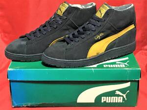 ★☆80s~90s!希少レア!!PUMA CLYDE HI 7 25cm ブラック/イエロー プーマ クライド スエード 黒/黄色 レザー デッド ビンテージ 197☆★