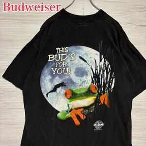 【入手困難】Budweiser バドワイザー　Tシャツ　XLサイズ　カエル　フロッグ　90s ヴィンテージ　バックプリント　両面デザイン　酒