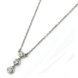 MIKIMOTO ミキモト K18WG ホワイトゴールド ネックレス ダイヤモンド0.31ct 3.3g 40cm レディース 中古