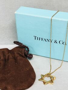 ティファニー Tiffany & Co. ネックレス スターオブダビデ 六芒星 ヘキサグラム 3.3g K18YG 中古