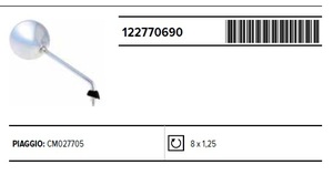 RMS 12277 0690 社外 外装 ミラー 右 VESPA GT 2003-05