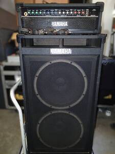 nt241002-004Z ヤマハ スピーカー キャビネット ヘッド アンプ YAMAHA S215Ⅲ B100Ⅲ 中古現状品 傷汚れ有 通電OK PA機器 セット