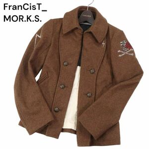 FranCisT_MOR.K.S. フランシストモークス 秋冬 スカル スワロ★ ウール ナポレオン Pコート ジャケット Sz.1　メンズ　I3T02011_B#N