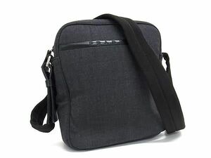 1円 ■新品同様■ PRADA プラダ キャンバス クロスボディ ショルダーバッグ 斜め掛け メンズ レディース グレー系 AX9884