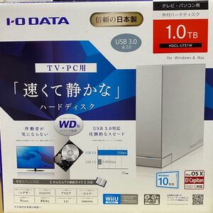 【I・O DATA 】HDCL-UTE1W 1TB 外付け HDD ハードディスク 外付けハードディスク