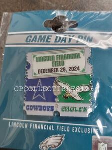 Dallas Cowboys VS PHILADELPHIA EAGLES Game day Pin 12/29/2024 NEW 海外 即決