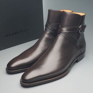 TI2128//未使用*シルバノサセッティ/SILVANO SASSETTI*メンズ6.5D/ジョッパーブーツ/ショートブーツ/革靴/茶/ブラウン