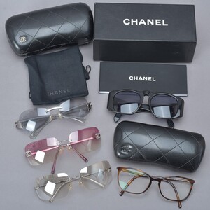 まとめ CHANEL シャネル サングラス 5点 マトラッセ ココマーク メガネフレーム 眼鏡 ケース/箱有 黒 ピンク 大量 #60※1128-31/b.a