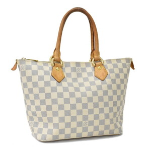 1円 ◎美品 LOUIS VUITTON ルイヴィトン トートバッグ サレヤPM N51186 ダミエアズール キャンバス ホワイト◎K.Cilr.oR-26