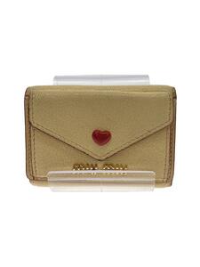 MIU MIU◆small madras love wallet/3つ折り財布/レザー/CRM/レディース/5MH021