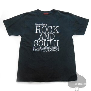 YGG★レア 清木場俊介 2008 ライブ ツアー Tシャツ 黒 スカル トップス ブラック バンドTシャツ