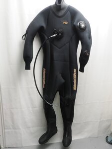 WorldDive ワールドダイブ ドライスーツ レディース 160cm/53kg/ブーツ25cm 平置き:胸囲45cm腹囲38cm尻囲48cm 2DIVEのみ [3F-62201]