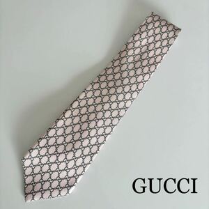 1円~ GUCCI GG 総柄 高級 ピンク ネクタイ ビジネス用 ブランドネクタイ 柄 HERMES 超人気柄 美品 