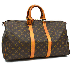 1円 ◇ 美品 LOUIS VUITTON ルイヴィトン ボストンバッグ キーポル45 M41428 モノグラム キャンバス ブラウン◇Cip