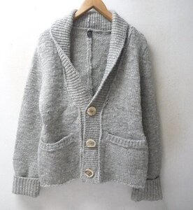 ◆WJK ミドルゲージ　角ボタン 良質 ニット カーディガン グレー サイズM 定価57750円 グレー系　MID cardigan ( 633 kw06