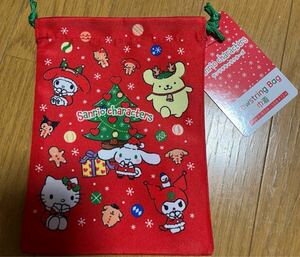 ★サンリオキャラクターズ★巾着★クリスマス★キティ★クロミ★マイメロ★シナモン★プリン★Sanrio★サンリオ★クリスマスツリー★限定品