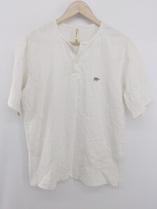 ◇ SCYE BASICS ヘンリーネック ワンポイント 半袖 Tシャツ カットソー サイズ40 ホワイト メンズ P