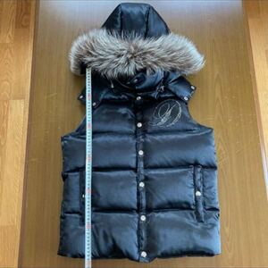 ドレスキャンプ スワロフスキー ロゴ シルバーフォックス ファー ダウンベスト 44 DRESS CAMP Swarovski DOWN VEST JACKET ROYAL FLASH Y2K