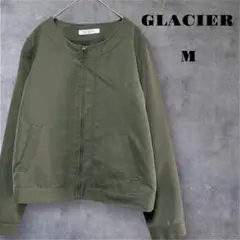 GLACIER グラシア ノーカラージャケット 裏地付き 裾ゴム ショート丈