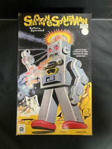 【D119】SMOKING SPACE MAN スモーキングスペースマン 箱付 HAHA TOYS TR2011 シルバー 復刻版