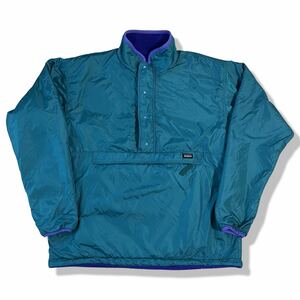 80s patagonia(パタゴニア) リバーシブル グリセードプルオーバー M スナップT シンチラフリース ヴィンテージ ナイロンジャケット USA製