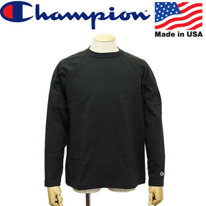 Champion (チャンピオン) C5-Q401 T1011 RAGLAN LONG SLEEVE T-SHIRT 長袖 ラグラン アメリカ製 CN054 090ブラックXL