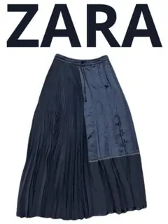 超美品 ZARA ザラ プリーツ ロング スカート 黒