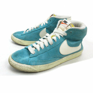 Z■【24.5cm】ナイキ/NIKEブレザーミッド プレミアムBlazer Midヴィンテージ/スエードスニーカー■水色LADIES/220【中古】■