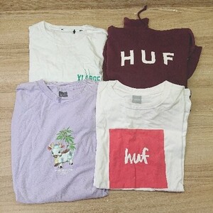 ◇ 《 HUF ハフ まとめ売り4点セット サイズM L カジュアル 裏起毛 Tシャツ パーカー メンズ 》 E 1405140010220