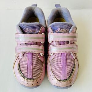 アシックス asics スニーカー 紫18cm 除菌・消臭済み