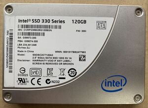 【使用時間1913時間】intel 120GB 330 Series SSDSC2CT120A3 2.5 SATA SSD 126