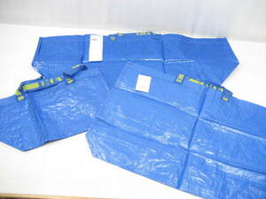 3点セット 新品 IKEA イケア FRAKTA フラクタ バッグ 袋 キャリーバッグ エコバッグ ランドリーバッグ ショップ袋 青 ブルー サイズS/M/L