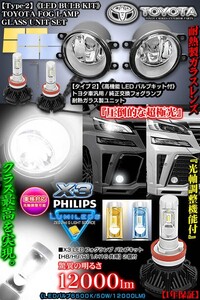 T-2/30系ヴェルファイア/後期要加工[高性能フィリップスLEDバルブキット付]純正交換フォグランプ耐熱ガラスレンズ ユニット