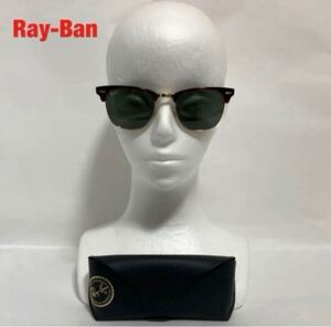 【人気】Ray-Ban　レイバン　サングラス　ベッコウ柄　ハーフリム　ユニセックス　ロゴプレート　付属品付き　RB3016 W0366 CLUBMASTER