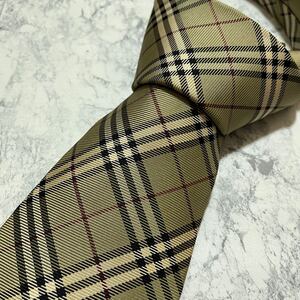 1円 美品 BURBERRY LONDON バーバリーロンドン 即日発送 シルク 絹 総柄 ハイブランド 超高級 紳士服 ブランドネクタイ ノバチェック