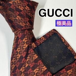 極美品 GUCCI グッチ ネクタイ ホースシュー　希少