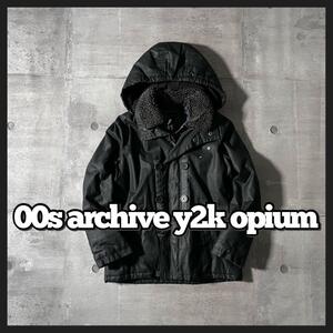 y2k opium N2-B コーティング ボンバージャケット 短丈 レザー調