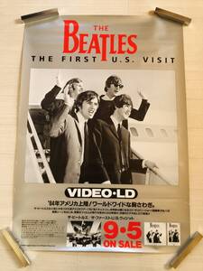 THE BEATLES K⑦ 発売告知 ポスター THE FIRST U.S VISIT ビートルズ 美品 グッズ John Lennon Paul McCartney