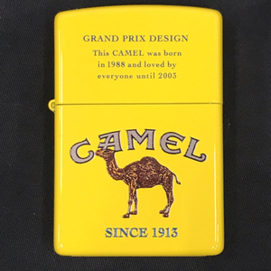 送料360円 ジッポー CAMEL キャメル イエロー系 高さ5.5cm 喫煙具 オイルライター 保存箱付き QR103-89 同梱NG