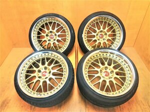 『送料無料』A1073 ワーク VS ダブルエックス 225/35R18 245/35R18 4本セット 18×9.5J 18×10.5J 114.3×5 ET28 ET26 クラウン など