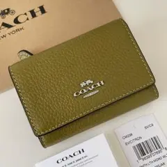 COACH コーチ　三つ折り財布　シトロン　ミニウォレット