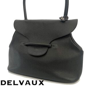 【送料無料】DELVAUX デルヴォー　最高級品　トートバッグ　ハンドバッグ レザー　本革　肩掛け　ブラック　黒　カバン　レディース