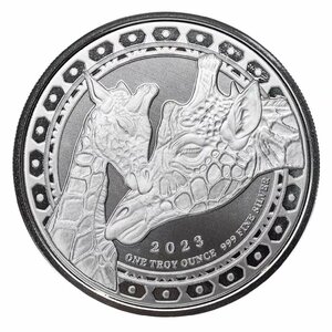 [保証書・カプセル付き] 2023年 (新品) 赤道ギニア「麒麟・キリン」純銀 1オンス 銀貨