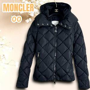 ☆美品☆MONCLER モンクレール ダウンジャケット Bourg GIUBBOTTO キルティング 正規店タグ 00 黒 ブラック フード取り外し 国内正規品